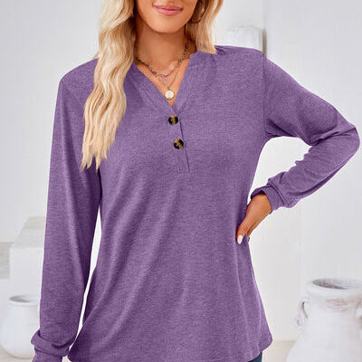 Notched Long Sleeve T-Shirt - Stormyjay