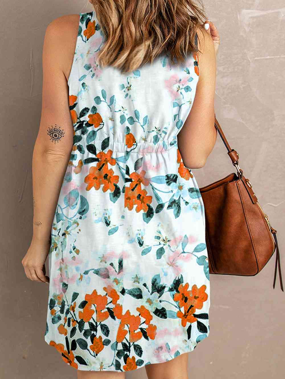 Printed Button Down Sleeveless Magic Dress - Stormyjay