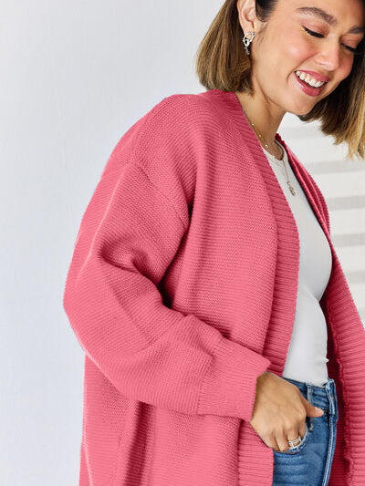 Open Front Dropped Shoulder Cardigan - Stormyjay