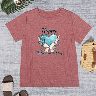 HAPPY VALENTINE'S DAY Round Neck Short Sleeve T-Shirt