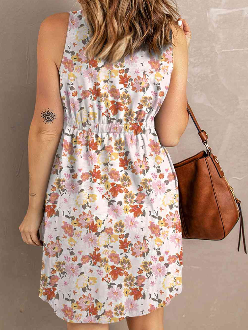 Printed Button Down Sleeveless Magic Dress - Stormyjay