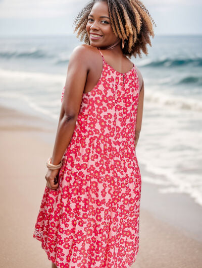 Printed Square Neck Mini Cami Dress