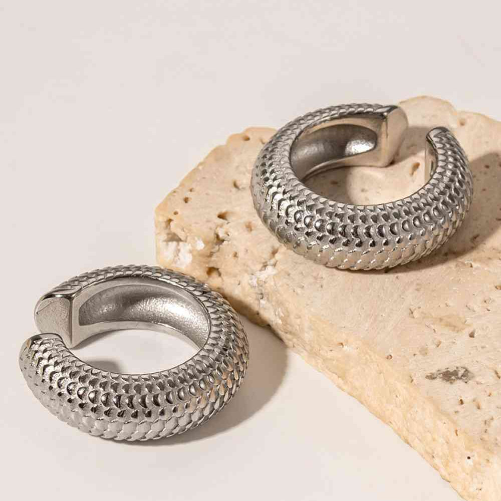 Scale Stainless Steel Cuff Earrings
