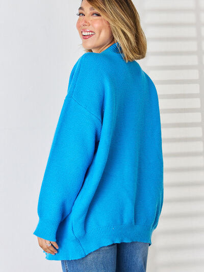 Open Front Dropped Shoulder Cardigan - Stormyjay