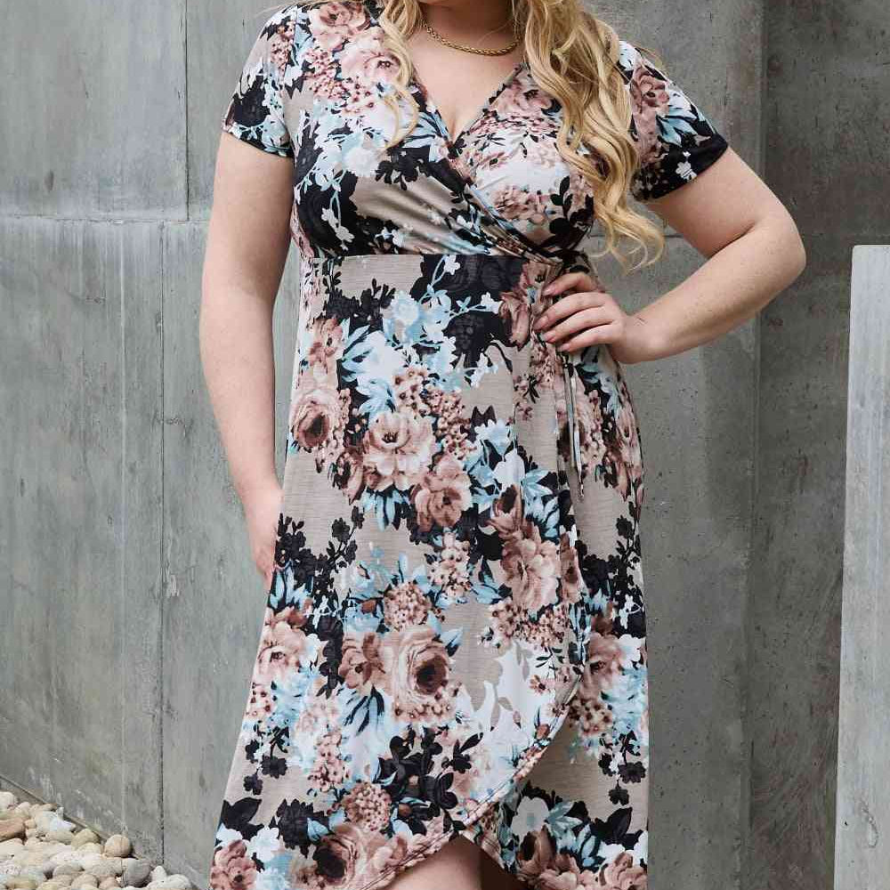 Heimish Give Me Roses Full Size Floral Maxi Wrap Dress - Stormyjay