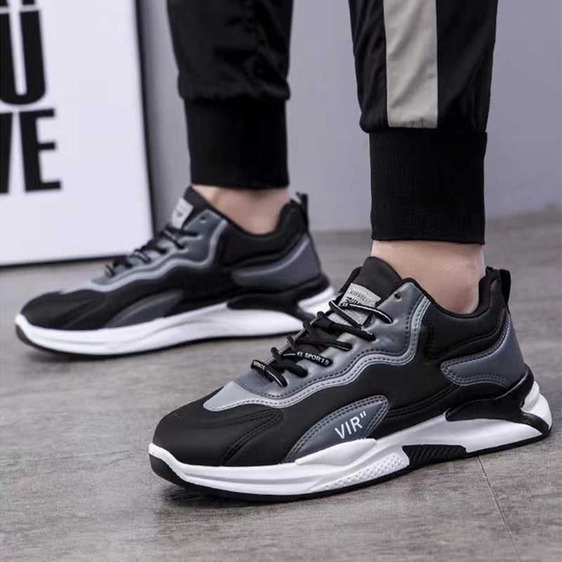 Fashion Black White Sneakers Casual Outdoor Lightweight Breathable Sports Shoes For Men - Stormyjay