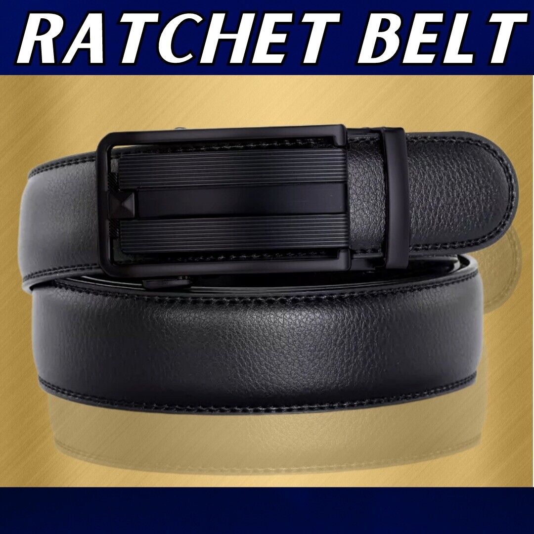 Men's Ratchet Belt Leather Mens Belt With Slide Buckle Ratchet Belts For Men USA - Stormyjay