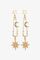 5-Pair Wholesale Inlaid Pearl Star and Moon Drop Earrings