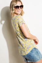 FLORAL PRINT TRIBLEND TOP - Stormyjay