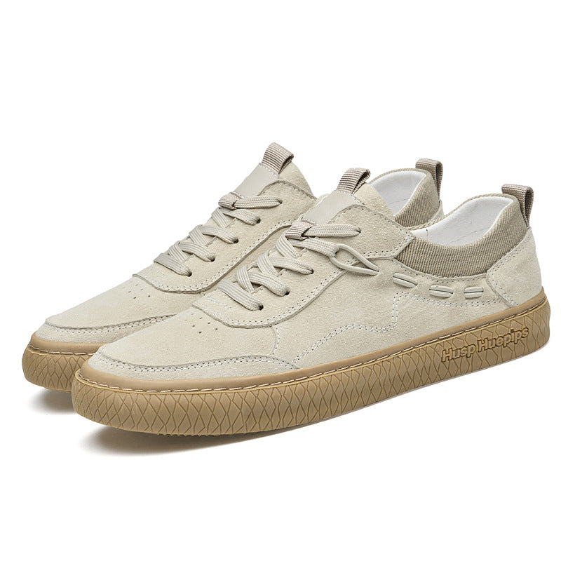 Men Low Top Nubuck Leather Sneakers - Stormyjay