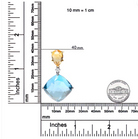 18K White and Yellow Gold Diamond Accent and Pear Cut Lemon Quartz and Cushion Cut London Blue Topaz Gemstone Dangle Drop 18" Pendant Necklace (G-H Color, SI1-SI2 Clarity) - Stormyjay