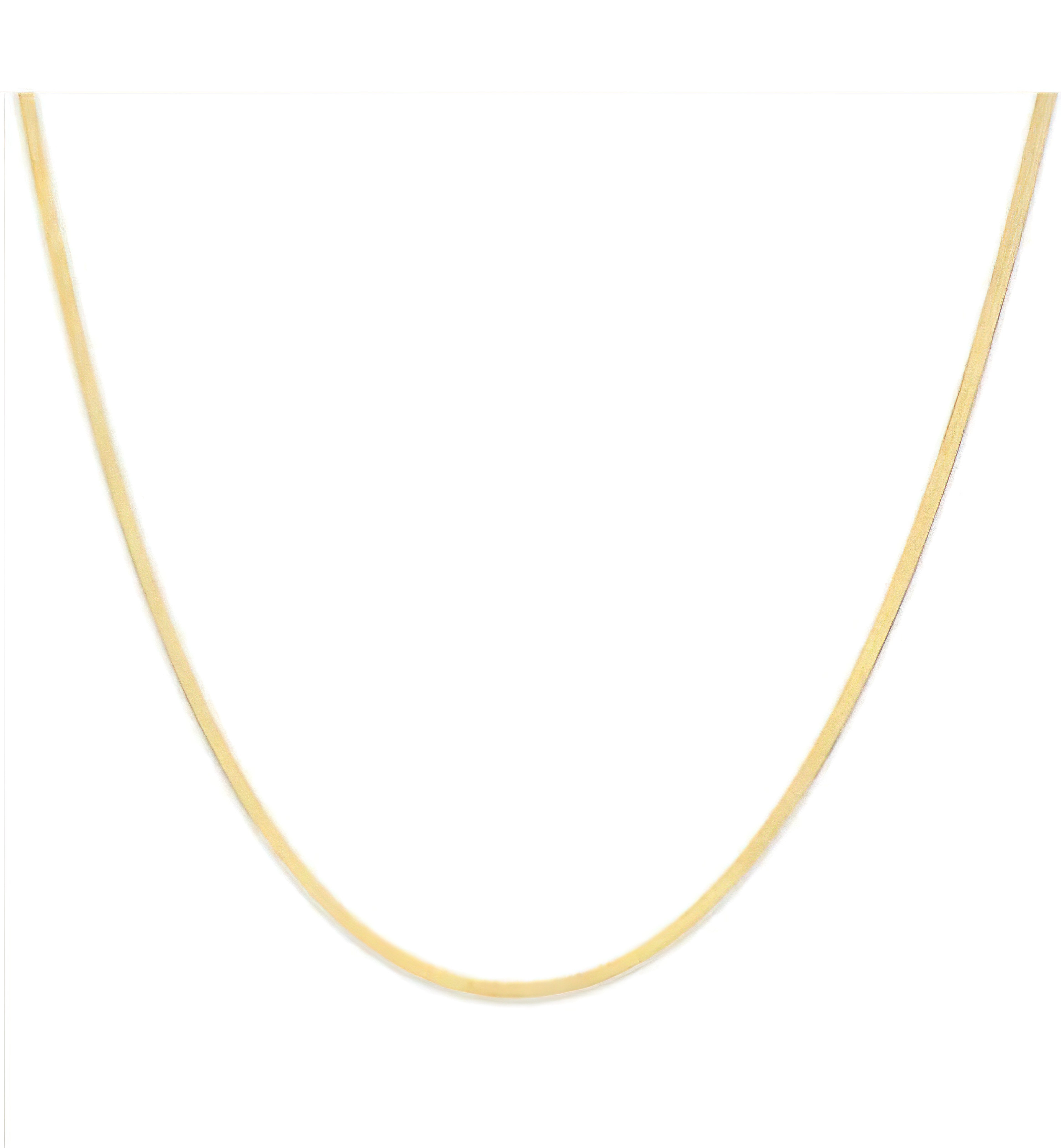 Unisex Solid 14K Gold 2.8mm Imperial Herringbone Chain Necklace - Stormyjay