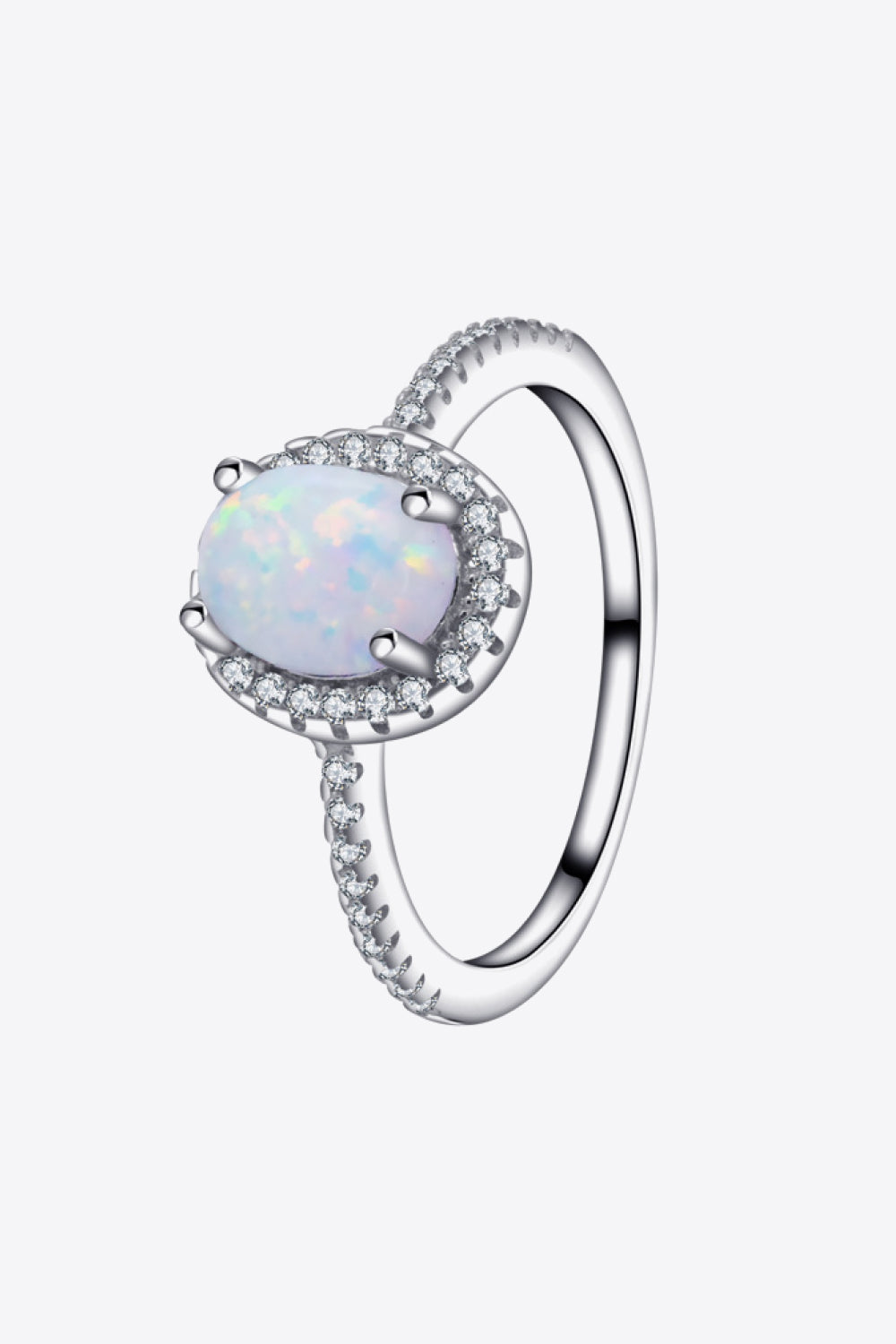 Opal 925 Sterling Silver Halo Ring - Stormyjay