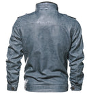 Men PU Leather Jacket Casual Thick Motorcycle Leather Jacket Winter Windproof Coat - Stormyjay