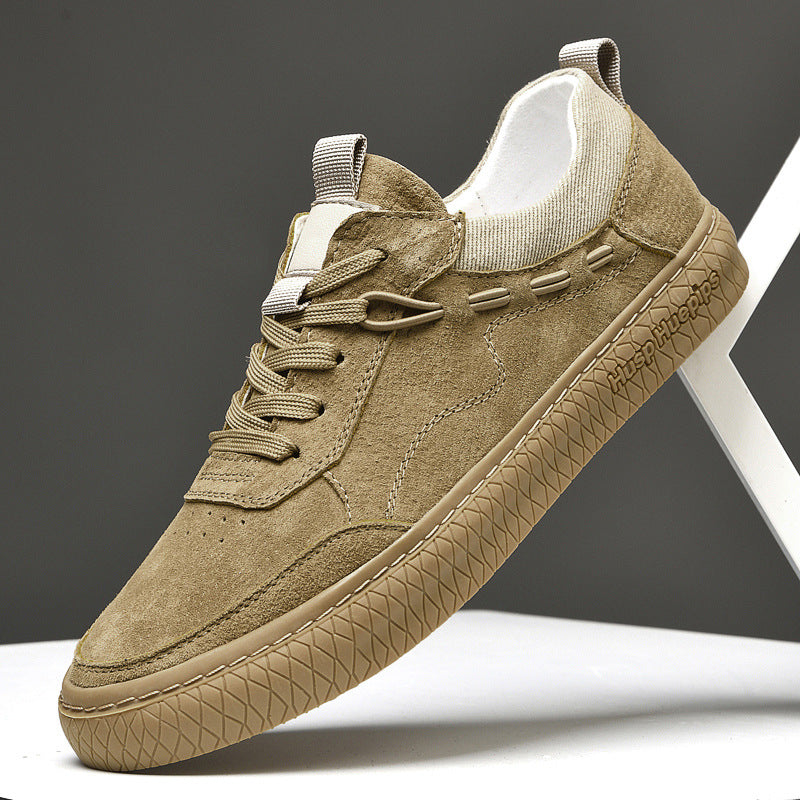 Men Low Top Nubuck Leather Sneakers - Stormyjay