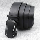 Microfiber Leather Ratchet Belt Adjustable Automatic Buckle Black Belts For Men - Stormyjay