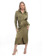 Stylish Pleated Shirt Dress H732AZTZLN - Stormyjay