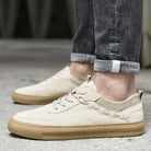 Men Low Top Nubuck Leather Sneakers - Stormyjay