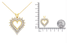 10K Yellow Gold 3.0 Cttw Brilliant-Cut Diamond Open Heart 18" Pendant Necklace (J-K Color, I1-I2 Clarity) - Stormyjay