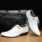 Luxurious genuine leather formal dress shoes for men, perfect for weddings, flats, and office oxfords. - Stormyjay