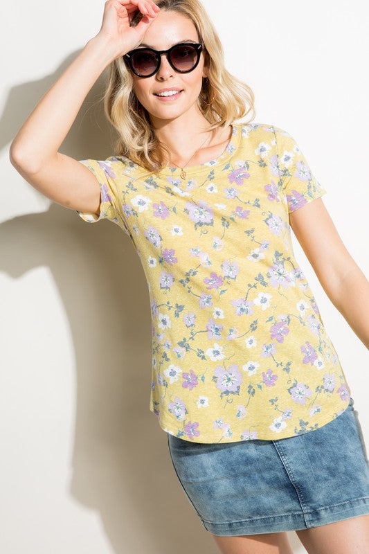 FLORAL PRINT TRIBLEND TOP - Stormyjay