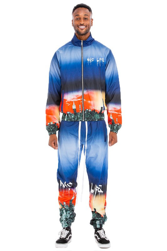 NYC LIFE LA LIFE PRINT WINDBREAK TRACK SUIT - Stormyjay