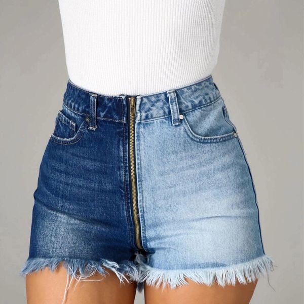 Zipper Slimming High Waisted Denim Short Style HEDVVQ4QHN - Stormyjay