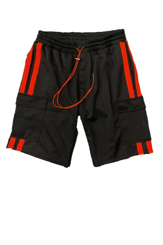 Two Stripe Cargo Pocket Track Jacket Short Suit - Stormyjay