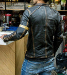 Motorcycle Leather Jacket For Men - Stormyjay