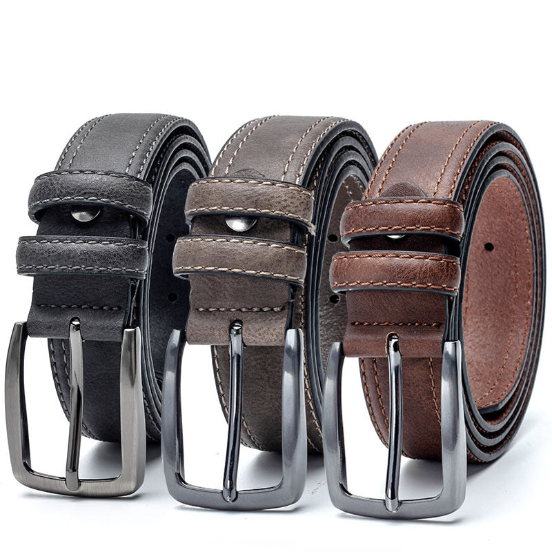 Men Vintage Belts For Jeans Luxury Split Leather Belt Men Famous Belt For Man Designer Belts With Vintage Style - Stormyjay