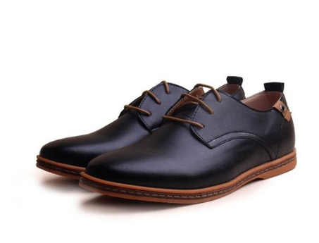 Discover comfortable round-toe leather casual men's shoes with a touch of fashion for a stylish look. - Stormyjay