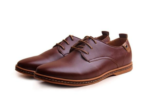 Discover comfortable round-toe leather casual men's shoes with a touch of fashion for a stylish look. - Stormyjay