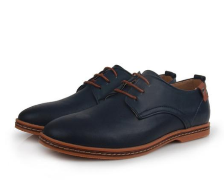 Discover comfortable round-toe leather casual men's shoes with a touch of fashion for a stylish look. - Stormyjay