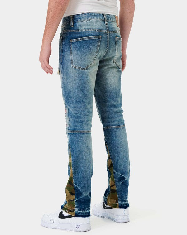 Heavy Rip & Repair Slim Straight Denim - Stormyjay