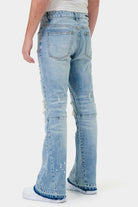 Knee Destroyed Slim Flare Denim - Stormyjay