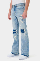 Knee Destroyed Slim Flare Denim - Stormyjay