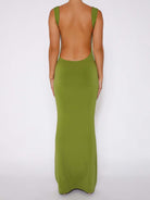 Backless Wide Strap Maxi Dress - Stormyjay