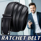 Microfiber Leather Mens Ratchet Belt Belts For Men Adjustable Automatic Buckle - Stormyjay