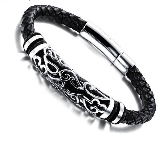 Black Multilayer Leather Bracelet For Men Bangle Jewelry - Stormyjay