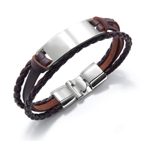 Black Multilayer Leather Bracelet For Men Bangle Jewelry - Stormyjay