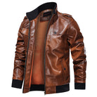 Men s Autumn And Winter Leather Jacket Motorcycle Jacket - Stormyjay