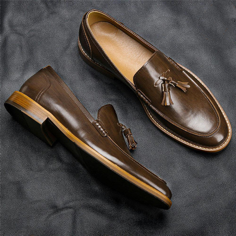 Explore men's leather loafers for a versatile blend of casual and formal business dress. - Stormyjay