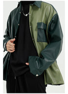 Retro Hit Color Leather Jacket Men - Stormyjay