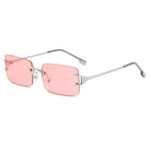 Retro Rimless Cut-Edge Sunglasses For Men And Women Fashionable Metal Square Sunglasses Cross-Border Sunglasses - Stormyjay