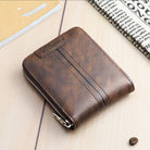 Korean fashion men''s short wallet classic popular horizontal large capacity zipper multi Card Business Wallet - Stormyjay