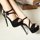 High Heel Sandals Women Stiletto Rhinestone Bow Sexy High Heels - Stormyjay