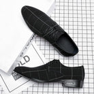 Explore men's breathable leather dress shoes, blending leisure and business with formal canvas accents. - Stormyjay