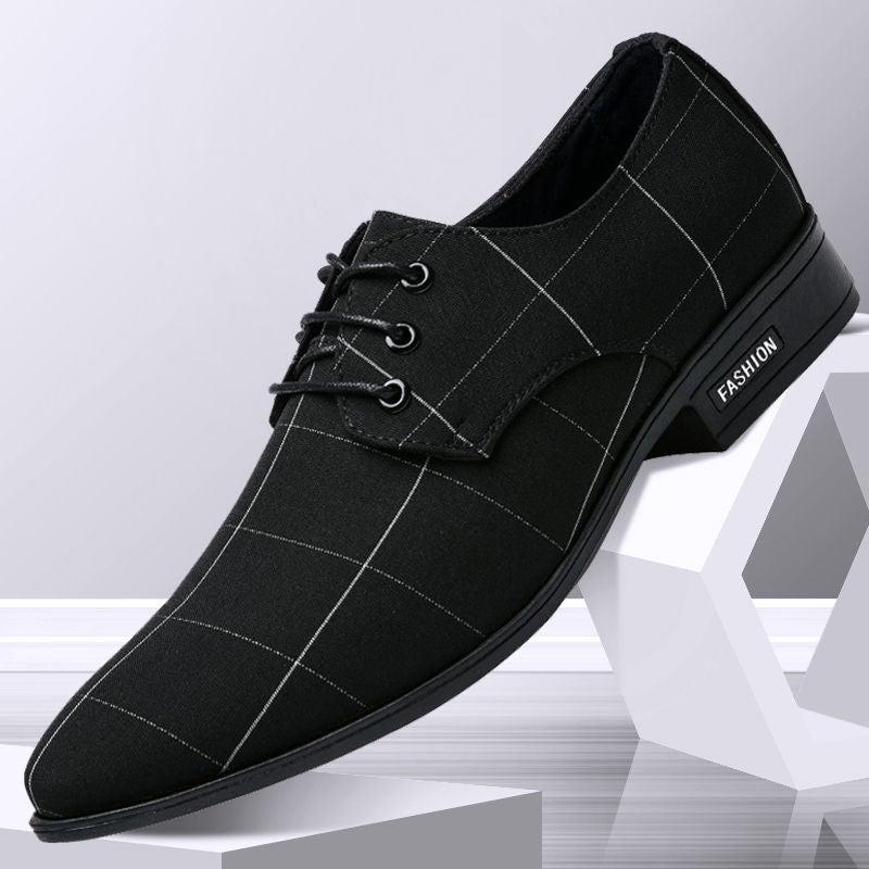 Explore men's breathable leather dress shoes, blending leisure and business with formal canvas accents. - Stormyjay