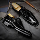 Explore timeless elegance with our classic pattern men's business flat shoes. Ideal for formal occasions and a perfect Valentine's Day gift. - Stormyjay