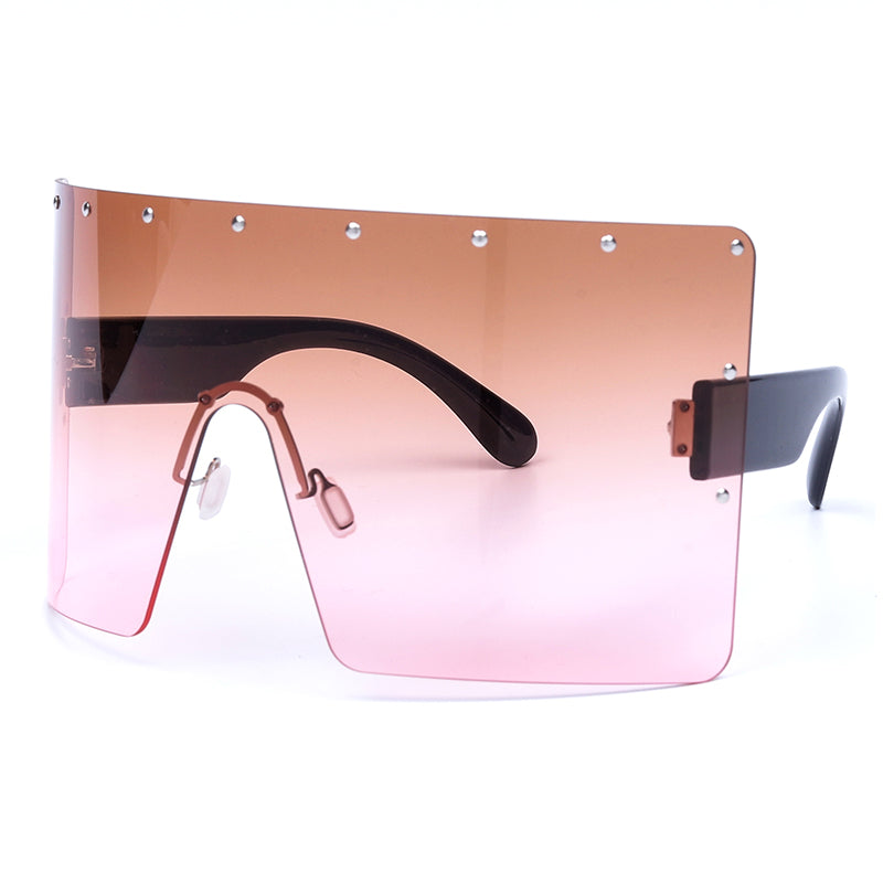 Trend Oversized Sunglasses Women Men Rivet Sun - Stormyjay